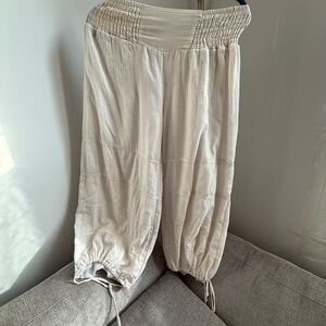 Women's Cream Boot ballon Cut Pants 100% cotton